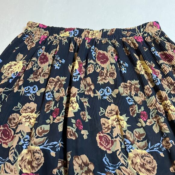 Sag Harbor Pull On Floral Print A-Line Maxi Skirt Size L Boho Festival Colorful - Picture 3 of 10